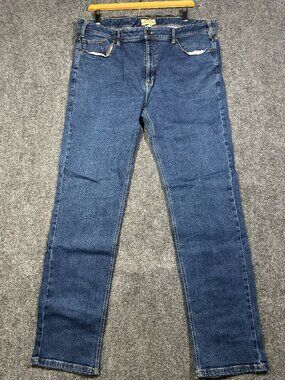 Orvis Five Pocket Jean Mens 42 Medium Wash Cotton Stretch Straight Leg Pockets